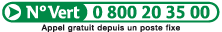 N&deg; Vert 0 800 20 35 00 (Appel gratuitt depuis un poste fixe)